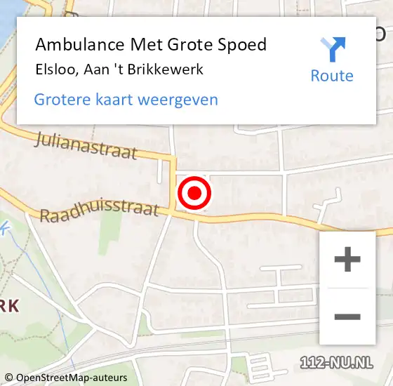 Locatie op kaart van de 112 melding: Ambulance Met Grote Spoed Naar Elsloo, Aan 't Brikkewerk op 13 augustus 2014 10:55