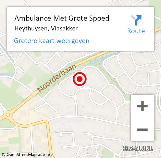 Locatie op kaart van de 112 melding: Ambulance Met Grote Spoed Naar Heythuysen, Vlasakker op 11 oktober 2013 12:32