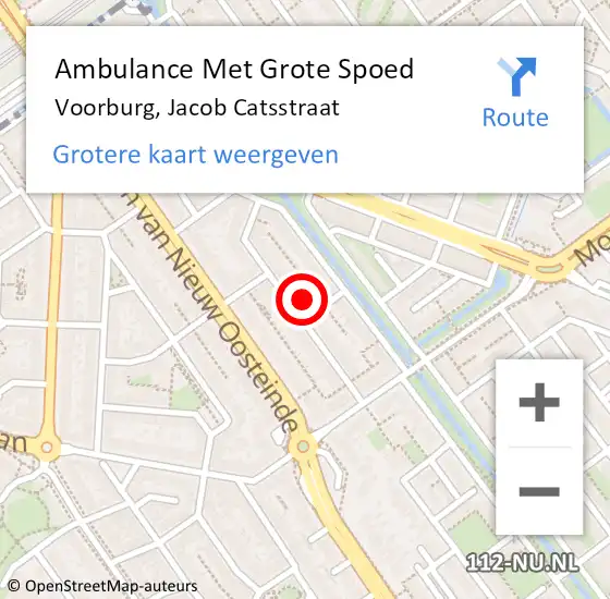 Locatie op kaart van de 112 melding: Ambulance Met Grote Spoed Naar Voorburg, Jacob Catsstraat op 24 januari 2023 16:37