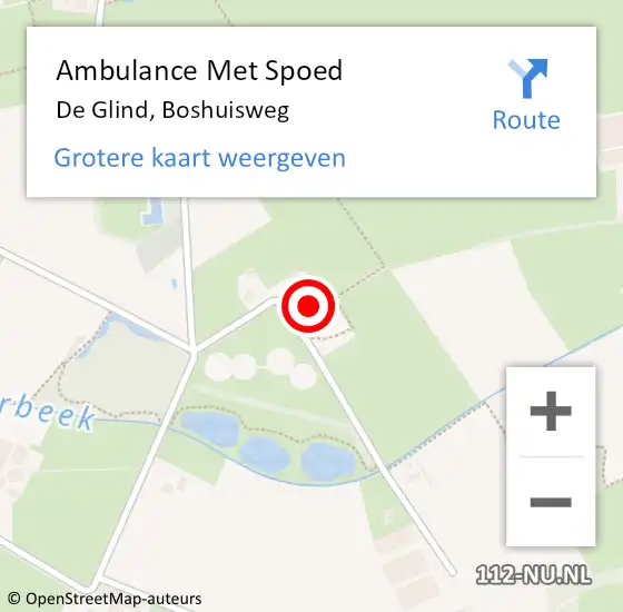 Locatie op kaart van de 112 melding: Ambulance Met Spoed Naar De Glind, Boshuisweg op 24 januari 2023 16:56