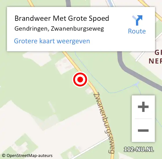 Locatie op kaart van de 112 melding: Brandweer Met Grote Spoed Naar Gendringen, Zwanenburgseweg op 24 januari 2023 17:29