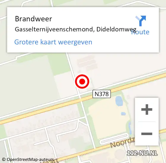 Locatie op kaart van de 112 melding: Brandweer Gasselternijveenschemond, Dideldomweg op 24 januari 2023 17:47