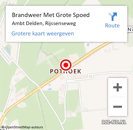 Locatie op kaart van de 112 melding: Brandweer Met Grote Spoed Naar Ambt Delden, Rijssenseweg op 24 januari 2023 17:56