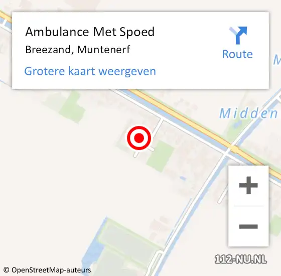 Locatie op kaart van de 112 melding: Ambulance Met Spoed Naar Breezand, Muntenerf op 24 januari 2023 18:21