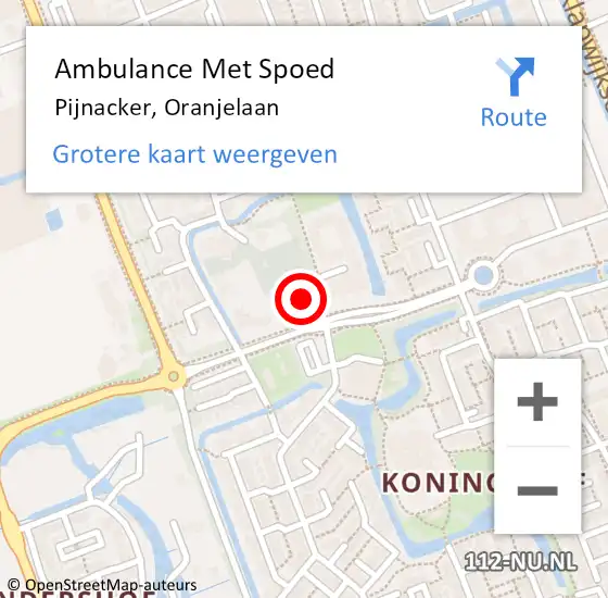 Locatie op kaart van de 112 melding: Ambulance Met Spoed Naar Pijnacker, Oranjelaan op 24 januari 2023 18:25