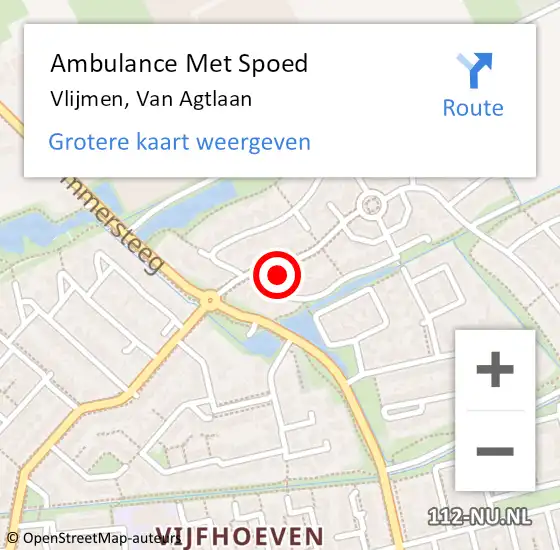 Locatie op kaart van de 112 melding: Ambulance Met Spoed Naar Vlijmen, Van Agtlaan op 11 oktober 2013 12:34