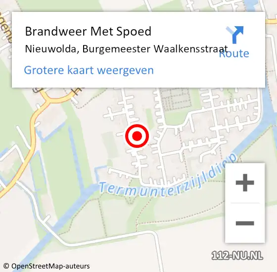 Locatie op kaart van de 112 melding: Brandweer Met Spoed Naar Nieuwolda, Burgemeester Waalkensstraat op 24 januari 2023 18:34
