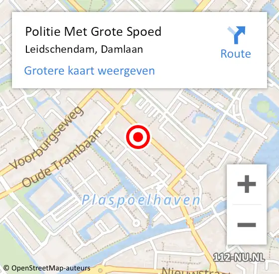 Locatie op kaart van de 112 melding: Politie Met Grote Spoed Naar Leidschendam, Damlaan op 24 januari 2023 18:56