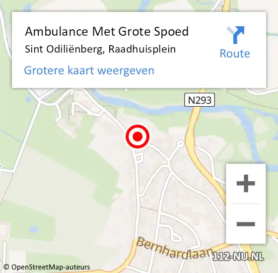 Locatie op kaart van de 112 melding: Ambulance Met Grote Spoed Naar Sint Odiliënberg, Raadhuisplein op 24 januari 2023 19:21