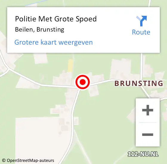 Locatie op kaart van de 112 melding: Politie Met Grote Spoed Naar Beilen, Brunsting op 24 januari 2023 20:28