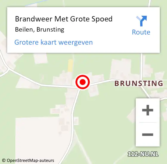 Locatie op kaart van de 112 melding: Brandweer Met Grote Spoed Naar Beilen, Brunsting op 24 januari 2023 20:29