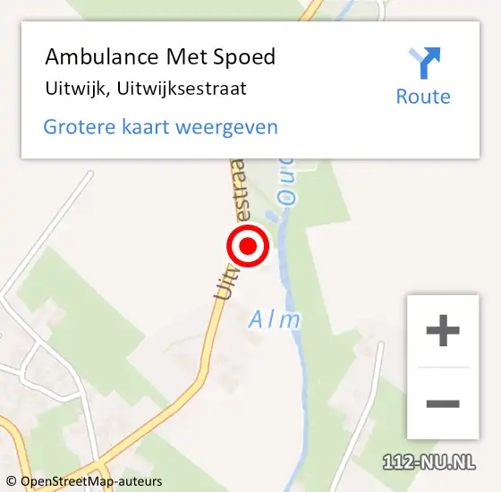 Locatie op kaart van de 112 melding: Ambulance Met Spoed Naar Uitwijk, Uitwijksestraat op 13 augustus 2014 11:36