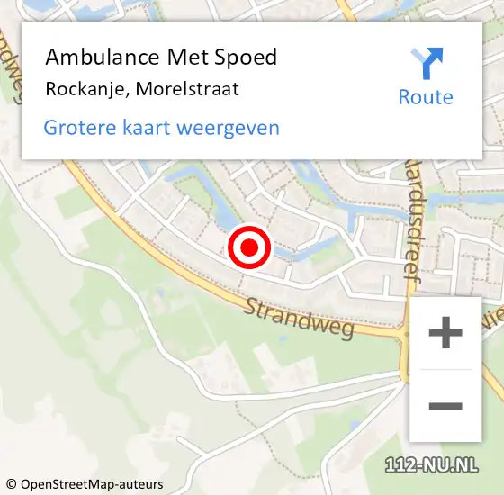 Locatie op kaart van de 112 melding: Ambulance Met Spoed Naar Rockanje, Morelstraat op 24 januari 2023 23:59