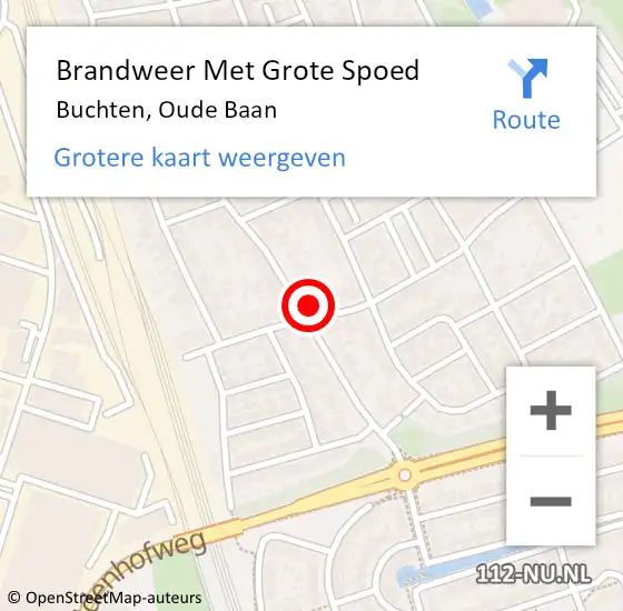 Locatie op kaart van de 112 melding: Brandweer Met Grote Spoed Naar Buchten, Oude Baan op 25 januari 2023 00:06