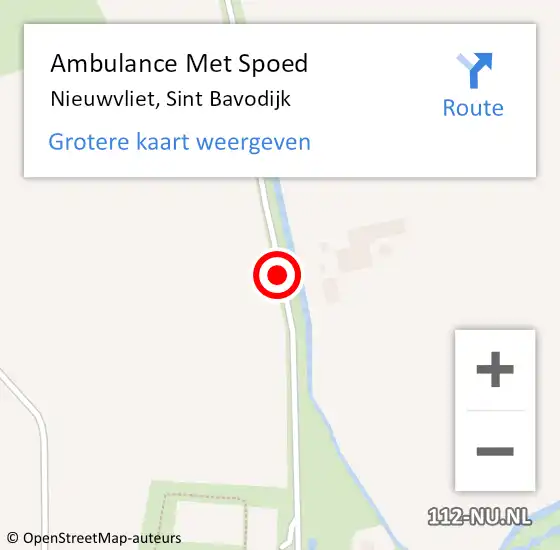 Locatie op kaart van de 112 melding: Ambulance Met Spoed Naar Nieuwvliet, Sint Bavodijk op 13 augustus 2014 11:43