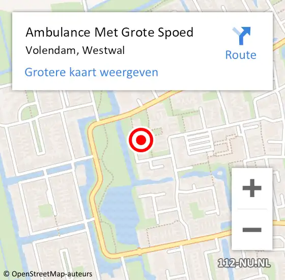 Locatie op kaart van de 112 melding: Ambulance Met Grote Spoed Naar Volendam, Westwal op 25 januari 2023 03:11