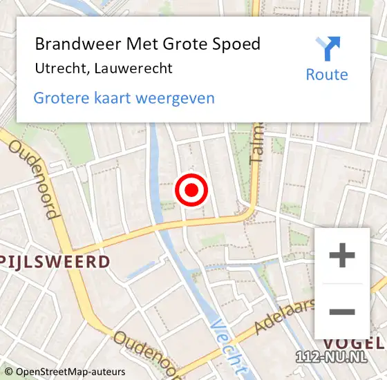 Locatie op kaart van de 112 melding: Brandweer Met Grote Spoed Naar Utrecht, Lauwerecht op 25 januari 2023 04:56