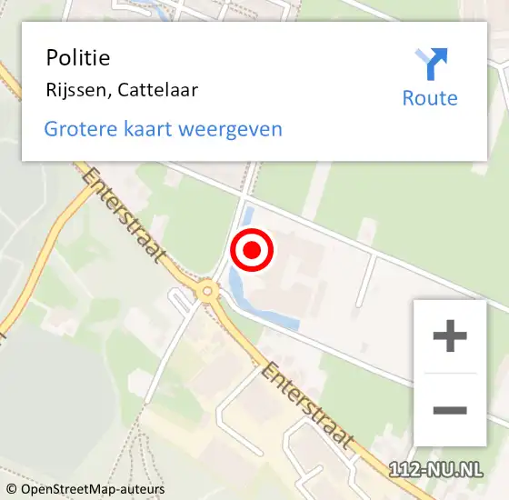 Locatie op kaart van de 112 melding: Politie Rijssen, Cattelaar op 25 januari 2023 07:48