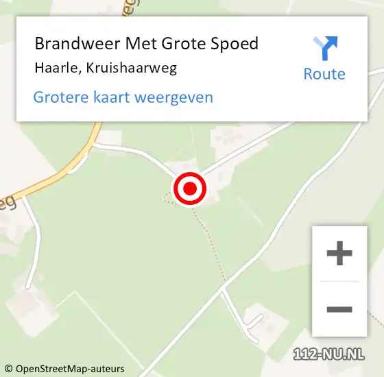 Locatie op kaart van de 112 melding: Brandweer Met Grote Spoed Naar Haarle, Kruishaarweg op 25 januari 2023 07:54