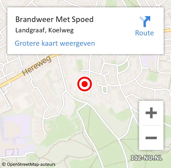 Locatie op kaart van de 112 melding: Brandweer Met Spoed Naar Landgraaf, Koelweg op 25 januari 2023 08:55