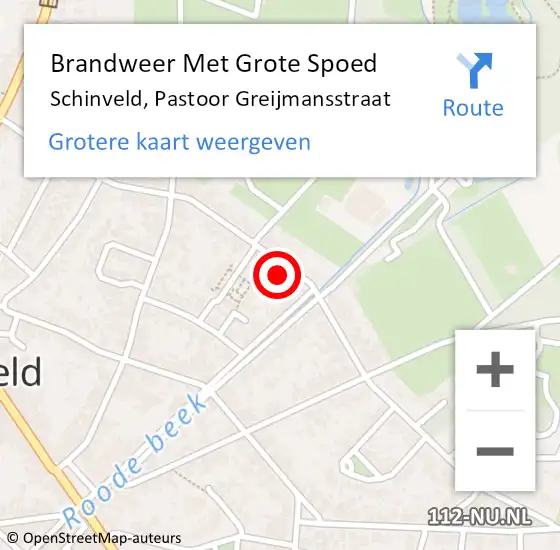 Locatie op kaart van de 112 melding: Brandweer Met Grote Spoed Naar Schinveld, Pastoor Greijmansstraat op 25 januari 2023 09:01