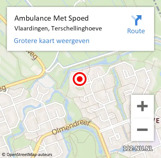 Locatie op kaart van de 112 melding: Ambulance Met Spoed Naar Vlaardingen, Terschellinghoeve op 25 januari 2023 09:29