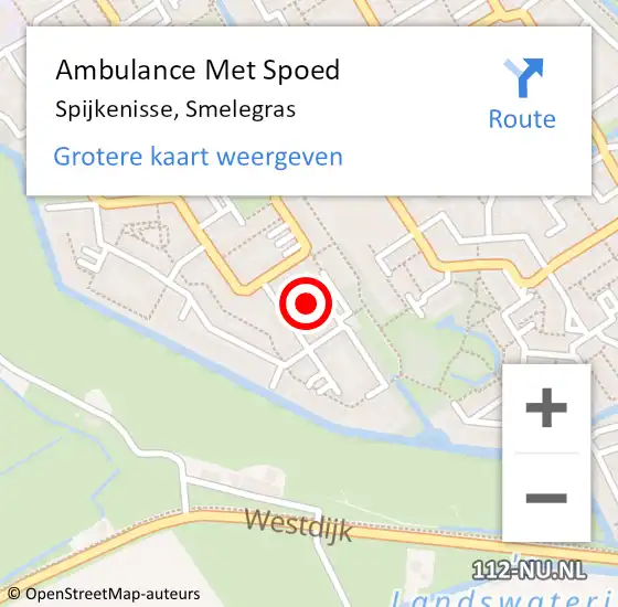 Locatie op kaart van de 112 melding: Ambulance Met Spoed Naar Spijkenisse, Smelegras op 25 januari 2023 09:36