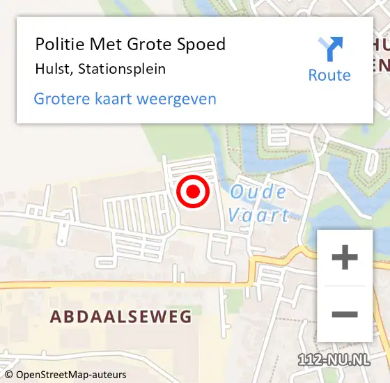 Locatie op kaart van de 112 melding: Politie Met Grote Spoed Naar Hulst, Stationsplein op 25 januari 2023 10:27