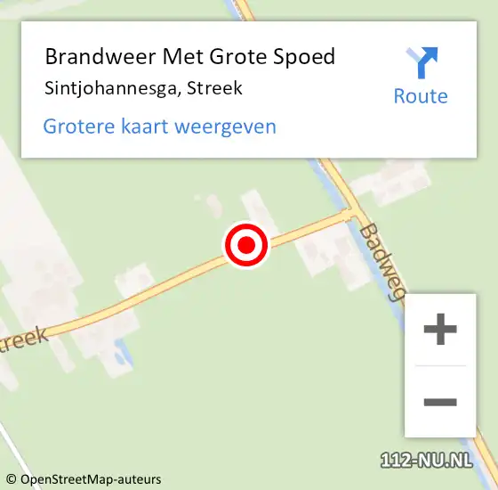 Locatie op kaart van de 112 melding: Brandweer Met Grote Spoed Naar Sintjohannesga, Streek op 25 januari 2023 10:28