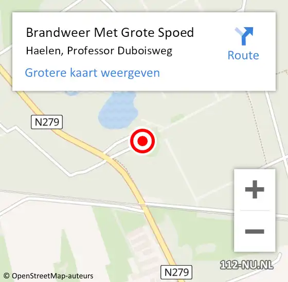 Locatie op kaart van de 112 melding: Brandweer Met Grote Spoed Naar Haelen, Professor Duboisweg op 25 januari 2023 11:14