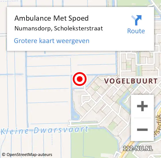 Locatie op kaart van de 112 melding: Ambulance Met Spoed Naar Numansdorp, Scholeksterstraat op 25 januari 2023 11:33