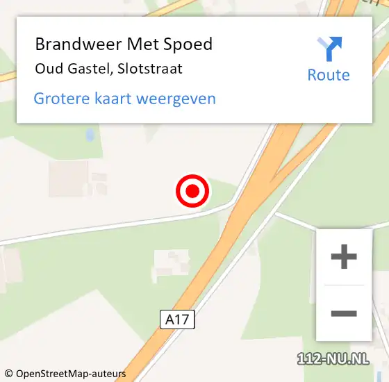 Locatie op kaart van de 112 melding: Brandweer Met Spoed Naar Oud Gastel, Slotstraat op 25 januari 2023 12:38