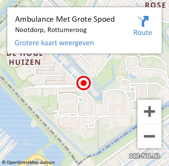 Locatie op kaart van de 112 melding: Ambulance Met Grote Spoed Naar Nootdorp, Rottumeroog op 25 januari 2023 13:17