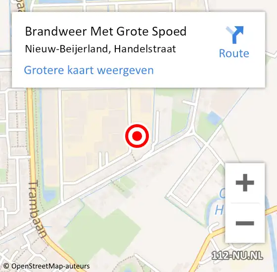 Locatie op kaart van de 112 melding: Brandweer Met Grote Spoed Naar Nieuw-Beijerland, Handelstraat op 25 januari 2023 13:32