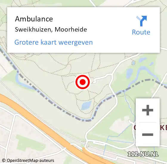 Locatie op kaart van de 112 melding: Ambulance Sweikhuizen, Moorheide op 13 augustus 2014 12:25
