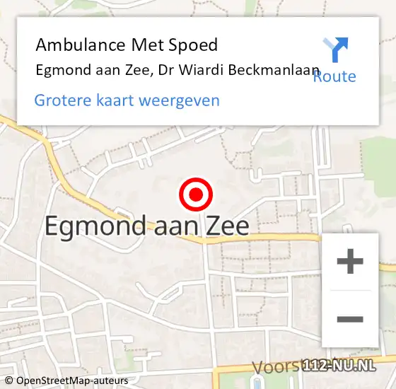 Locatie op kaart van de 112 melding: Ambulance Met Spoed Naar Egmond aan Zee, Dr Wiardi Beckmanlaan op 13 augustus 2014 12:27