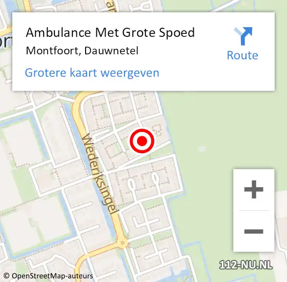 Locatie op kaart van de 112 melding: Ambulance Met Grote Spoed Naar Montfoort, Dauwnetel op 11 oktober 2013 12:40