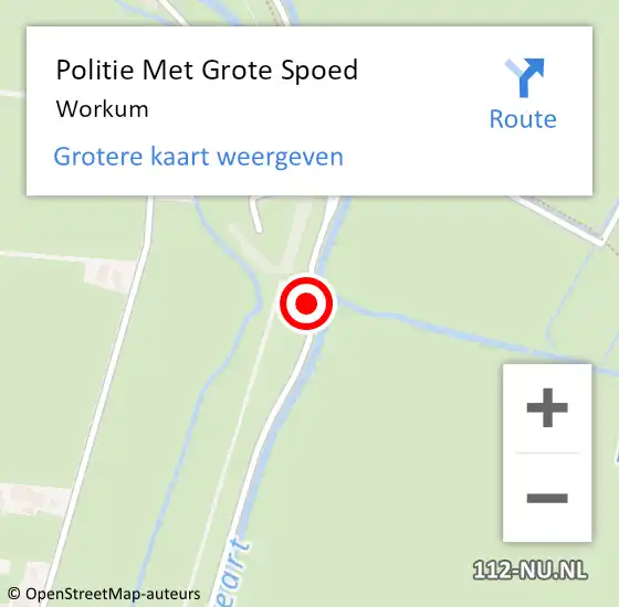 Locatie op kaart van de 112 melding: Politie Met Grote Spoed Naar Workum op 25 januari 2023 15:16