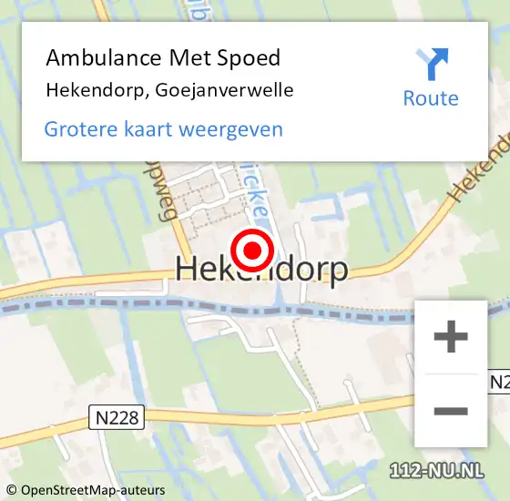 Locatie op kaart van de 112 melding: Ambulance Met Spoed Naar Hekendorp, Goejanverwelle op 25 januari 2023 15:18