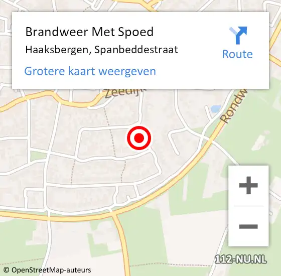 Locatie op kaart van de 112 melding: Brandweer Met Spoed Naar Haaksbergen, Spanbeddestraat op 25 januari 2023 15:36