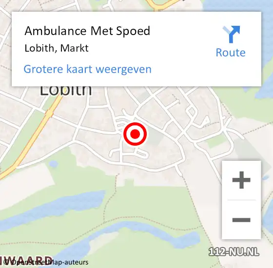 Locatie op kaart van de 112 melding: Ambulance Met Spoed Naar Lobith, Markt op 25 januari 2023 16:50