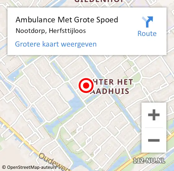 Locatie op kaart van de 112 melding: Ambulance Met Grote Spoed Naar Nootdorp, Herfsttijloos op 25 januari 2023 17:25