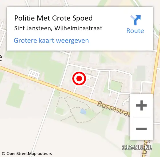 Locatie op kaart van de 112 melding: Politie Met Grote Spoed Naar Sint Jansteen, Wilhelminastraat op 25 januari 2023 17:37