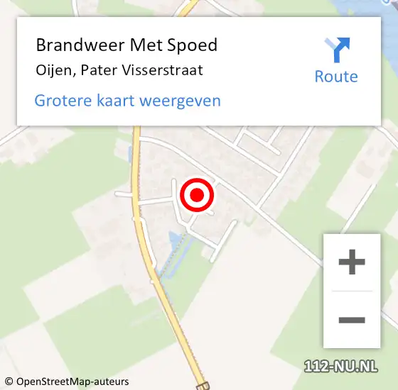 Locatie op kaart van de 112 melding: Brandweer Met Spoed Naar Oijen, Pater Visserstraat op 25 januari 2023 18:04