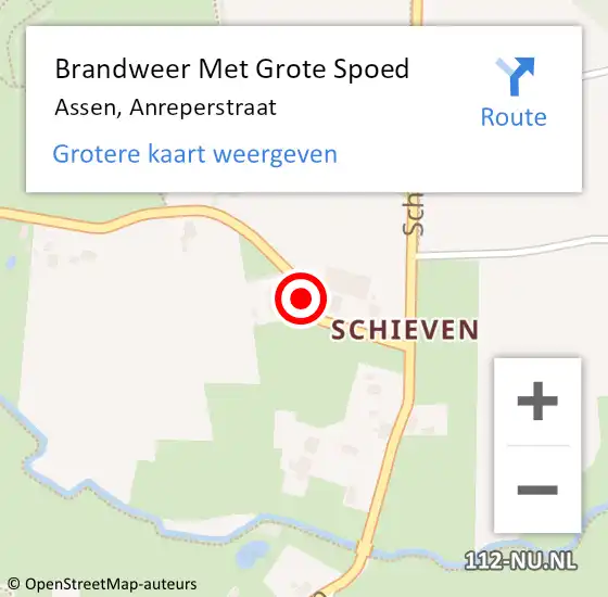 Locatie op kaart van de 112 melding: Brandweer Met Grote Spoed Naar Assen, Anreperstraat op 25 januari 2023 18:40