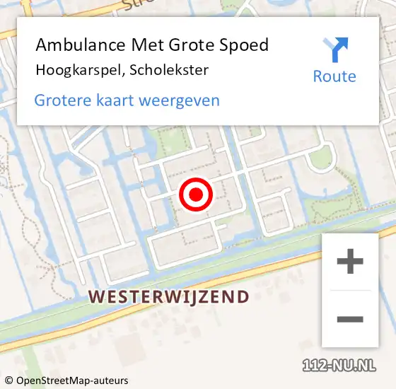 Locatie op kaart van de 112 melding: Ambulance Met Grote Spoed Naar Hoogkarspel, Scholekster op 25 januari 2023 19:24