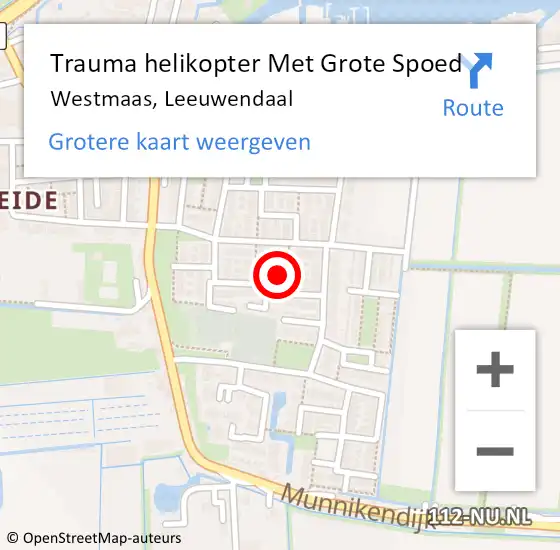 Locatie op kaart van de 112 melding: Trauma helikopter Met Grote Spoed Naar Westmaas, Leeuwendaal op 25 januari 2023 19:24