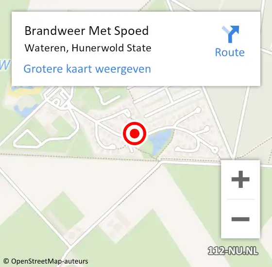 Locatie op kaart van de 112 melding: Brandweer Met Spoed Naar Wateren, Hunerwold State op 25 januari 2023 19:47