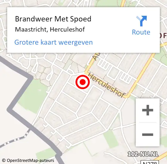 Locatie op kaart van de 112 melding: Brandweer Met Spoed Naar Maastricht, Herculeshof op 25 januari 2023 19:48