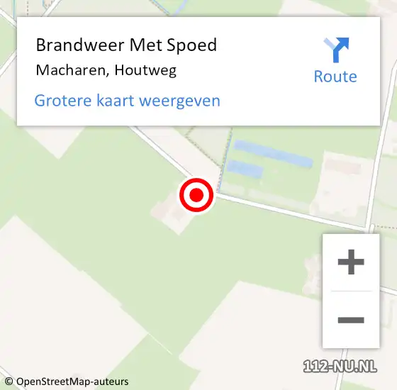 Locatie op kaart van de 112 melding: Brandweer Met Spoed Naar Macharen, Houtweg op 25 januari 2023 19:49